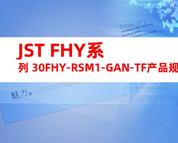 JST FHY系列 30FHY-RSM1-GAN-TF产品规格书
